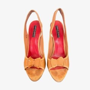 Charles Jourdan Nude Patent Slingback Heels